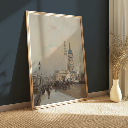 Premium Poster of Vintage Cityscape with Classic Architecture Posters