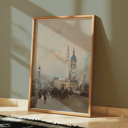 Premium Poster of Vintage Cityscape with Classic Architecture Posters