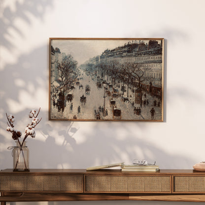 Premium Poster of Vintage Cityscape with Horse Carriages Posters