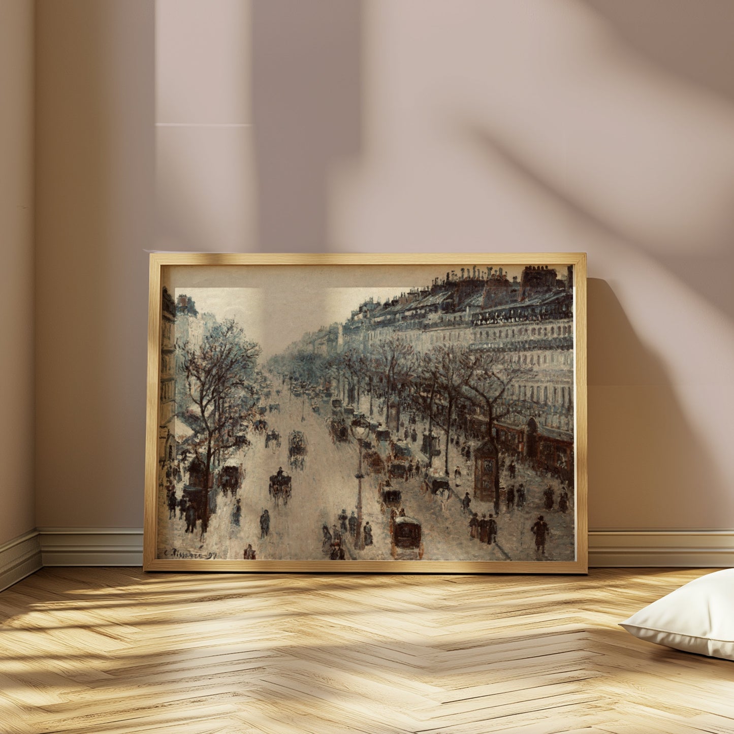 Premium Poster of Vintage Cityscape with Horse Carriages Posters