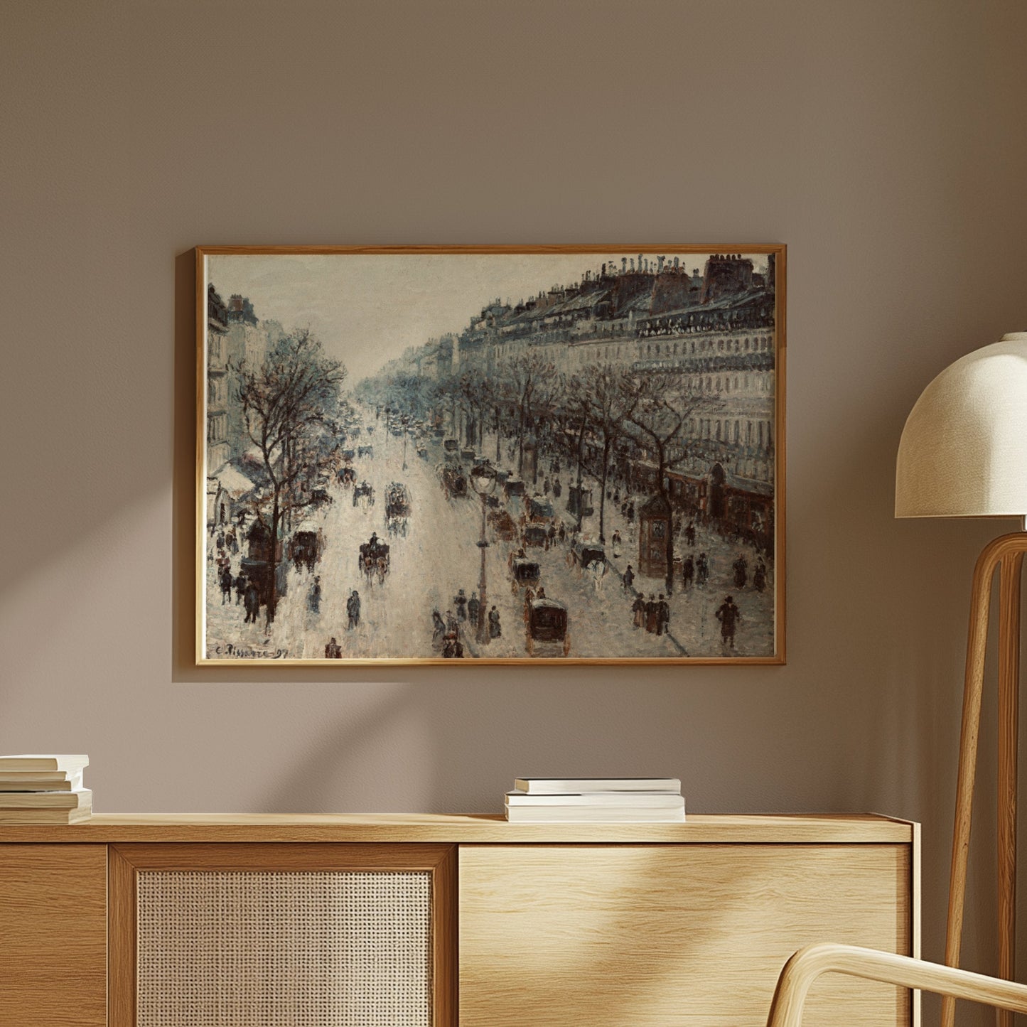 Premium Poster of Vintage Cityscape with Horse Carriages Posters