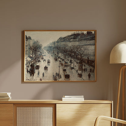 Premium Poster of Vintage Cityscape with Horse Carriages Posters