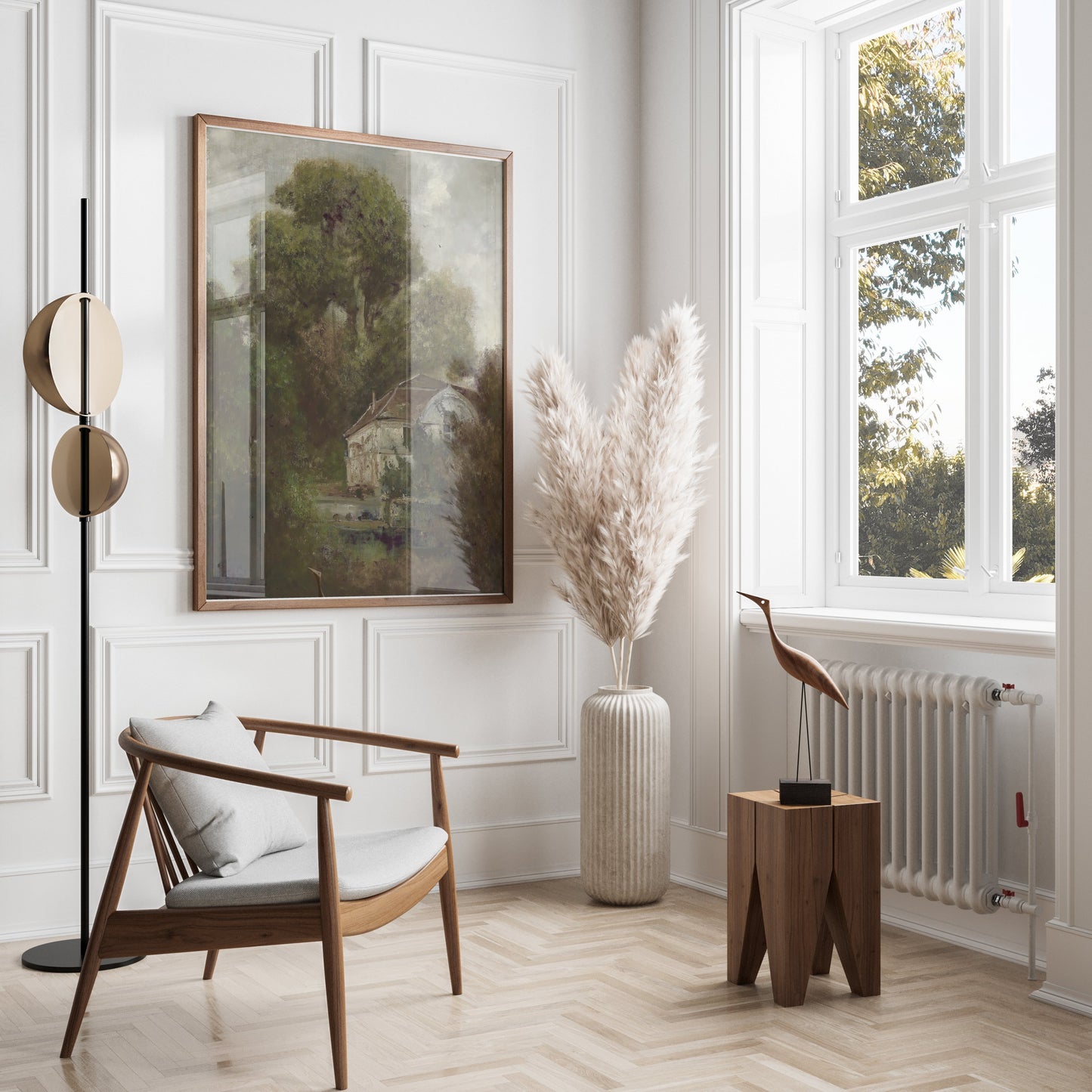 Premium Poster of Vintage Cottage with Overgrown Trees Posters