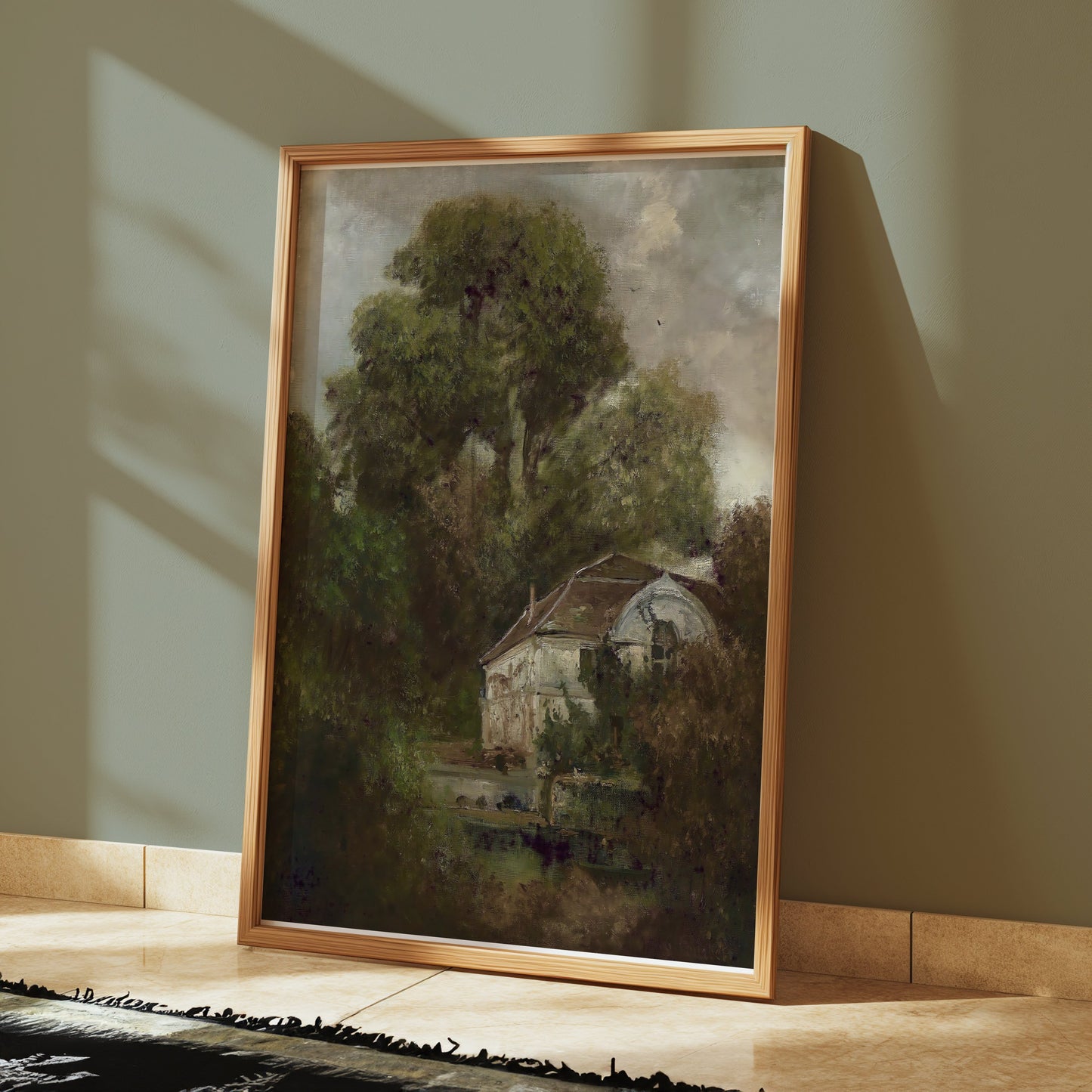 Premium Poster of Vintage Cottage with Overgrown Trees Posters