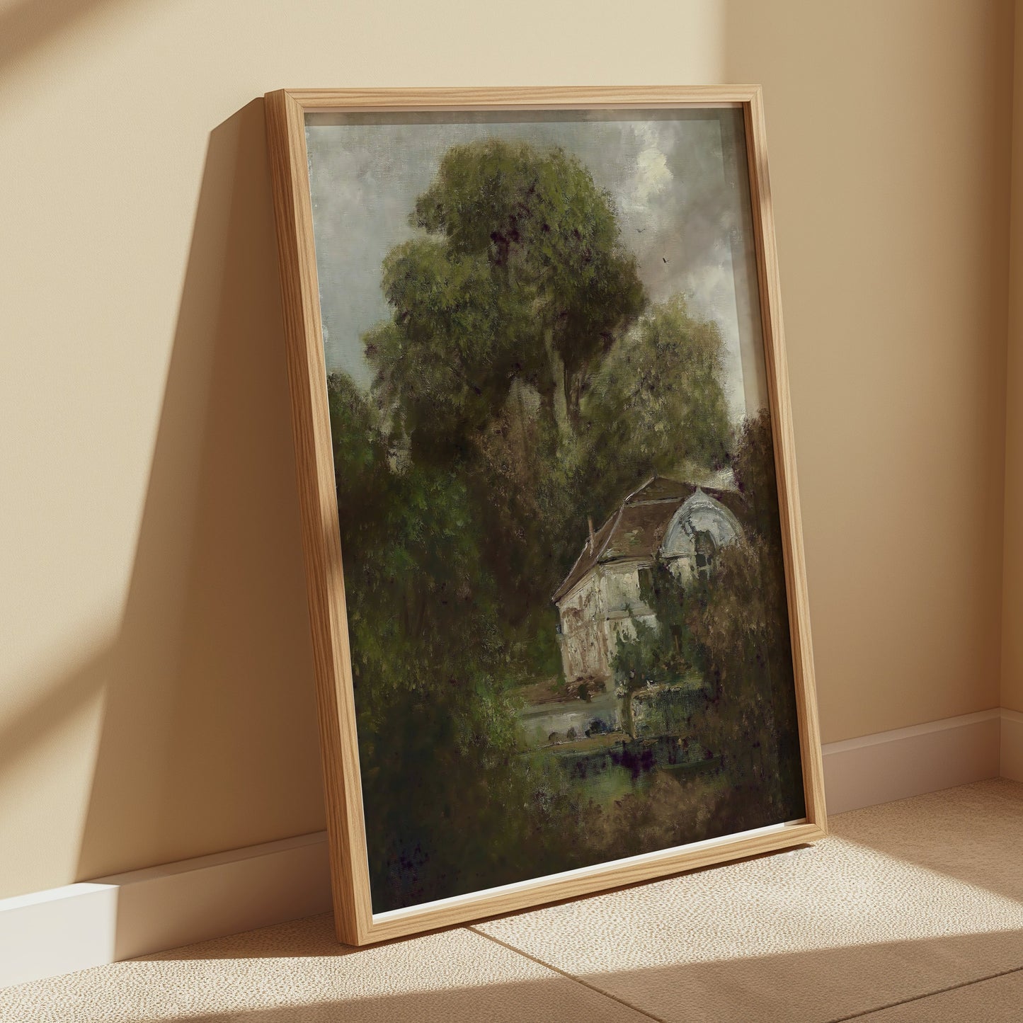 Premium Poster of Vintage Cottage with Overgrown Trees Posters