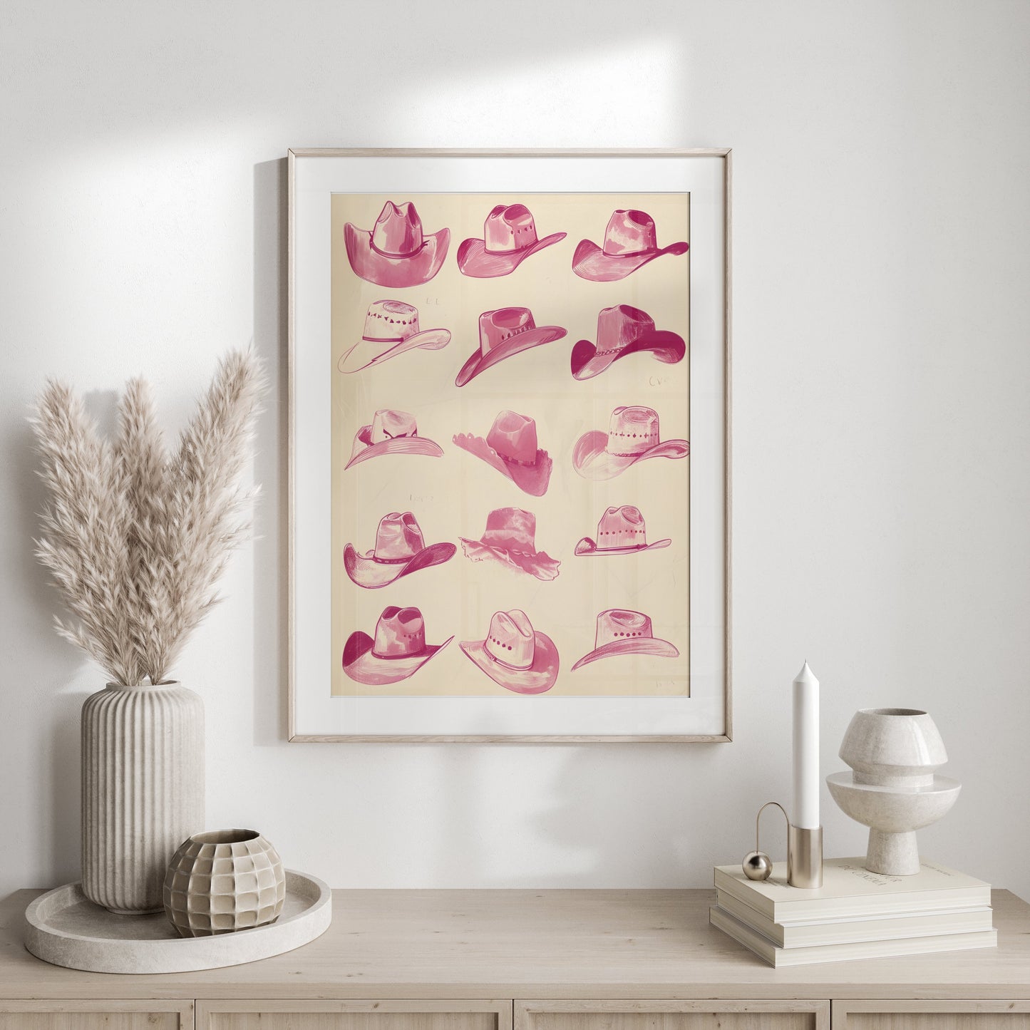 Premium Poster of Vintage Cowboy Hats Collection Wall Art Posters