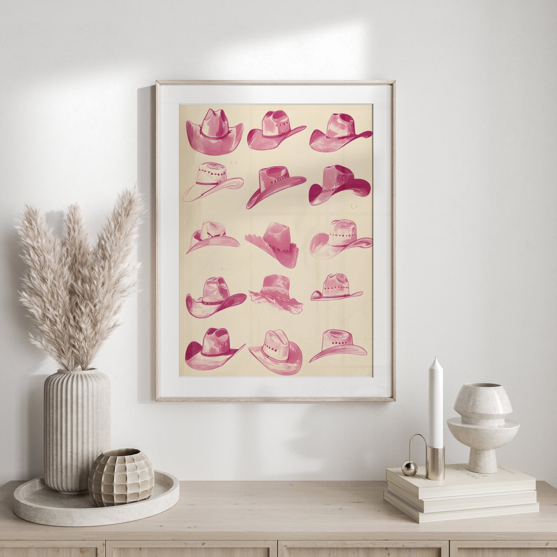 Premium Poster of Vintage Cowboy Hats Collection Wall Art Posters