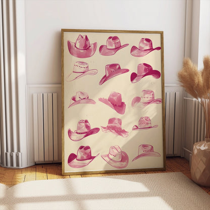 Premium Poster of Vintage Cowboy Hats Collection Wall Art Posters