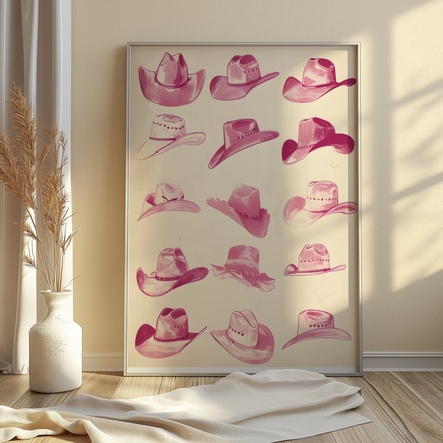 Premium Poster of Vintage Cowboy Hats Collection Wall Art Posters