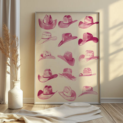 Premium Poster of Vintage Cowboy Hats Collection Wall Art Posters