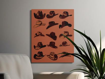 Premium Poster of Vintage Cowboy Hats Wall Art Canvas Wraps