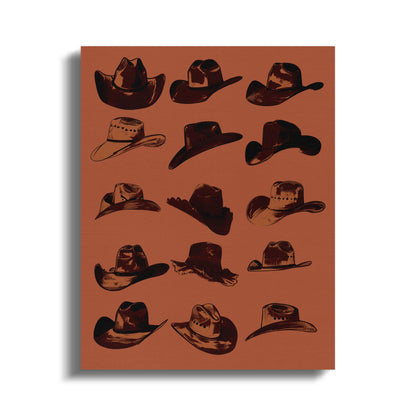 Premium Poster of Vintage Cowboy Hats Wall Art Canvas Wraps