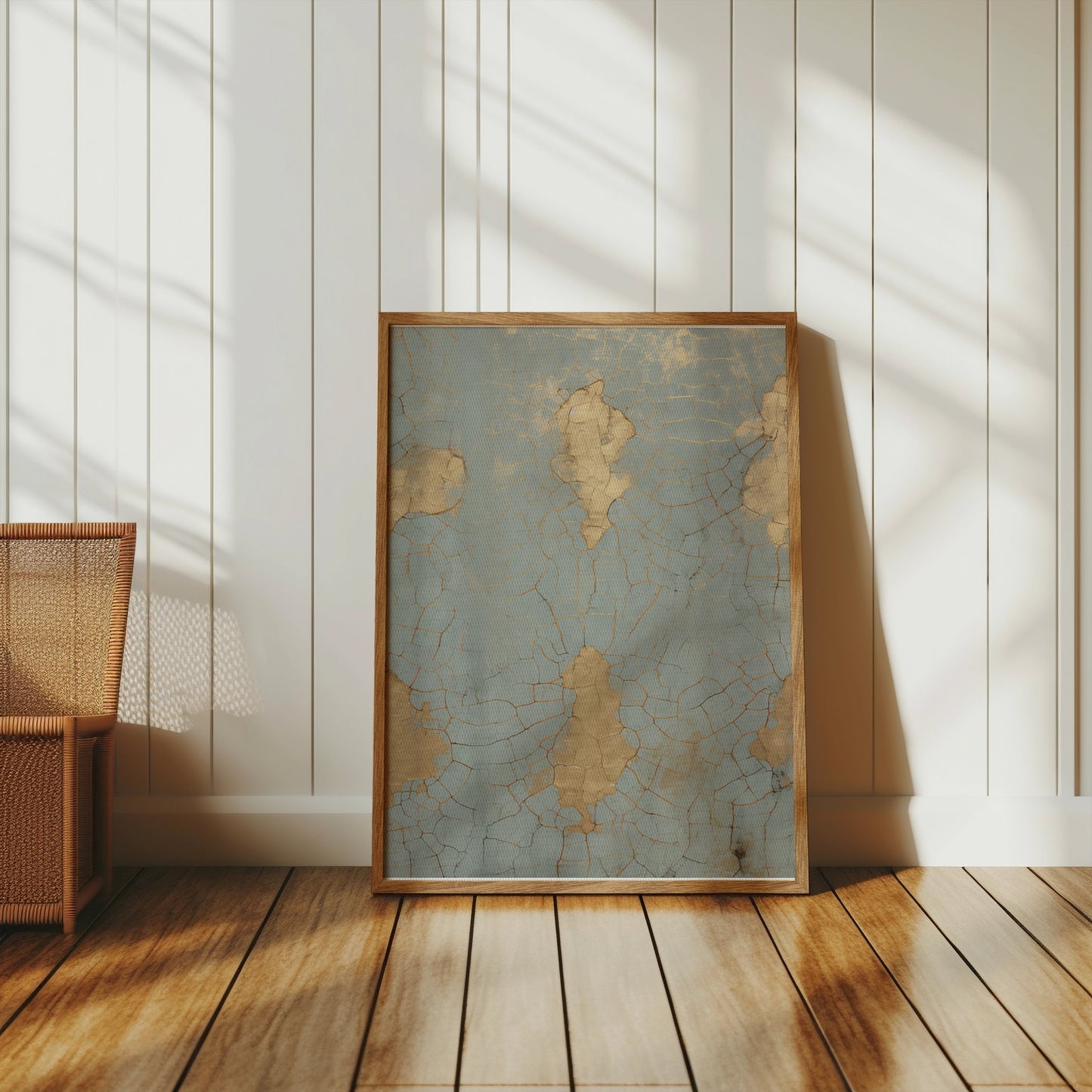 Premium Poster of Vintage Crackled Gold and Turquoise Abstract Art Posters