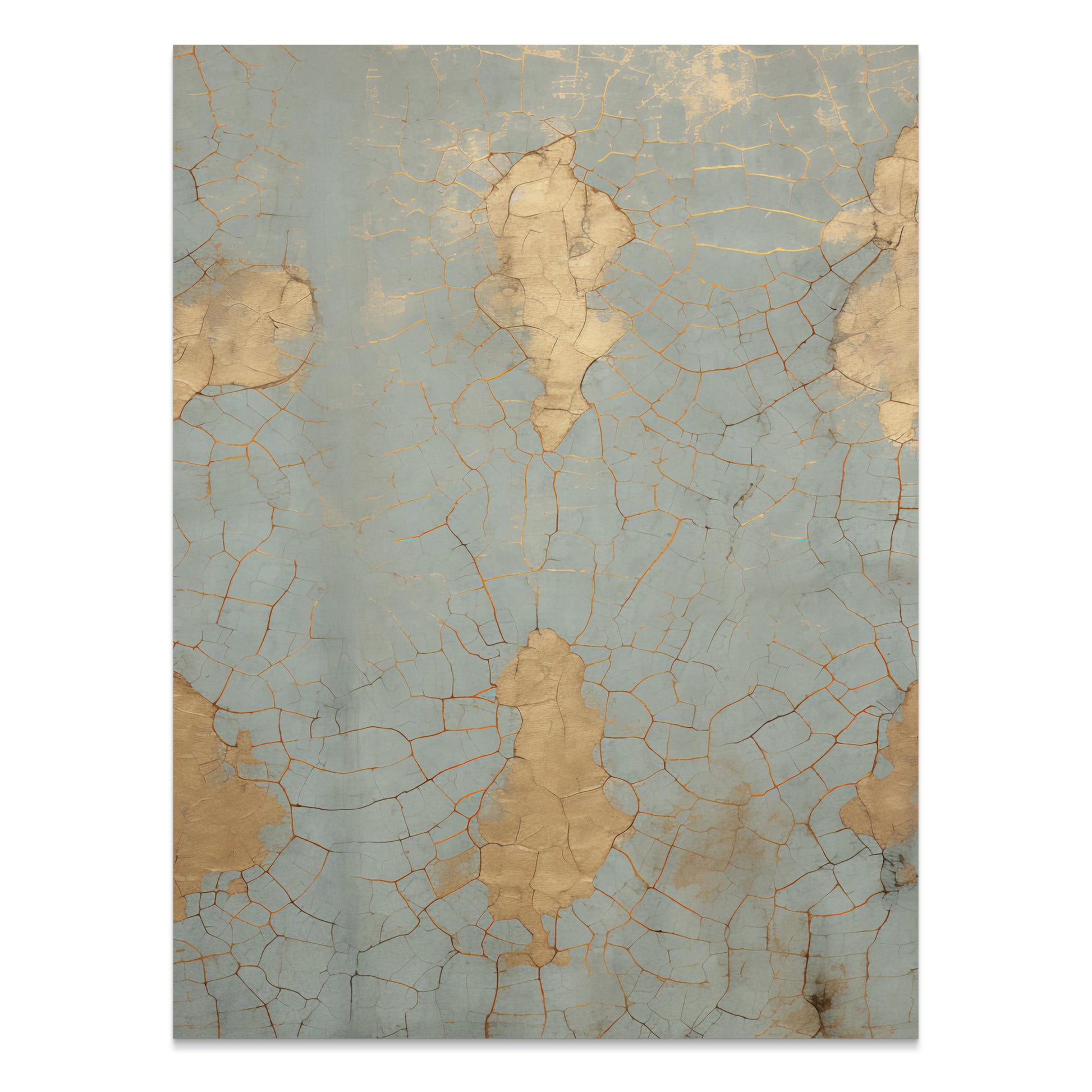 Premium Poster of Vintage Crackled Gold and Turquoise Abstract Art Posters