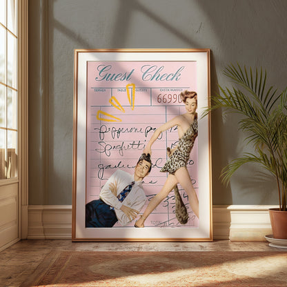 Premium Poster of Vintage Diner Guest Check Art Retro Posters