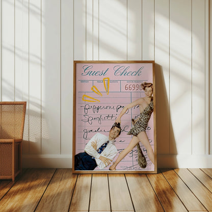 Premium Poster of Vintage Diner Guest Check Art Retro Posters