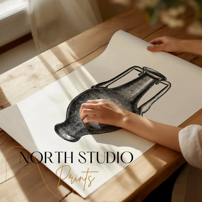Premium Poster of Vintage Engraving Style Amphora Art Print Posters