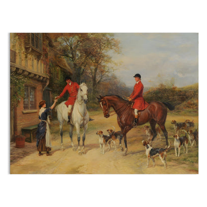 Premium Poster of Vintage Equestrian Hunting Scene with Hounds Posters