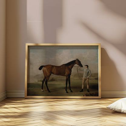 Premium Poster of Vintage Equestrian Scene with Horse and Rider Posters