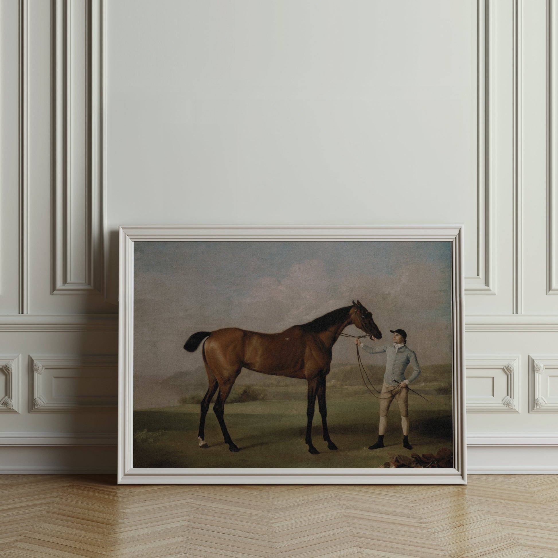 Premium Poster of Vintage Equestrian Scene with Horse and Rider Posters