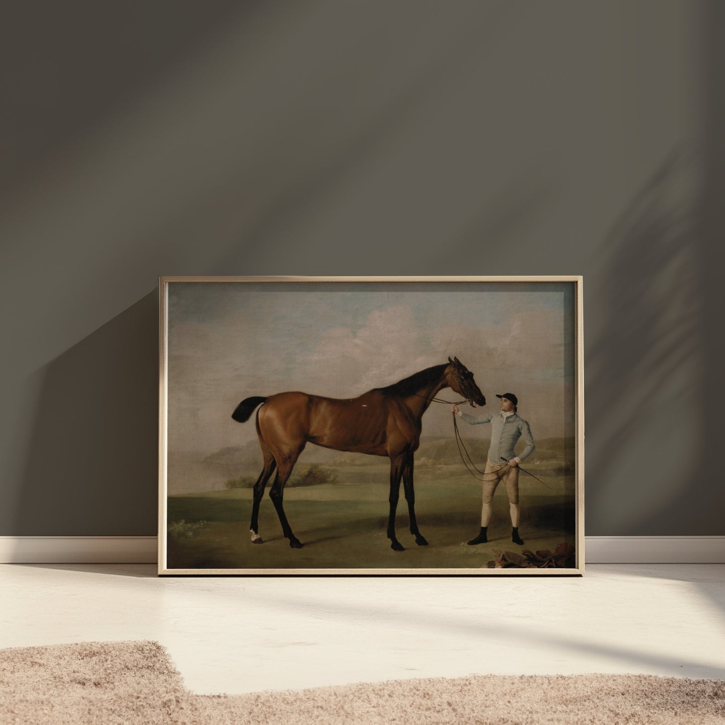 Premium Poster of Vintage Equestrian Scene with Horse and Rider Posters