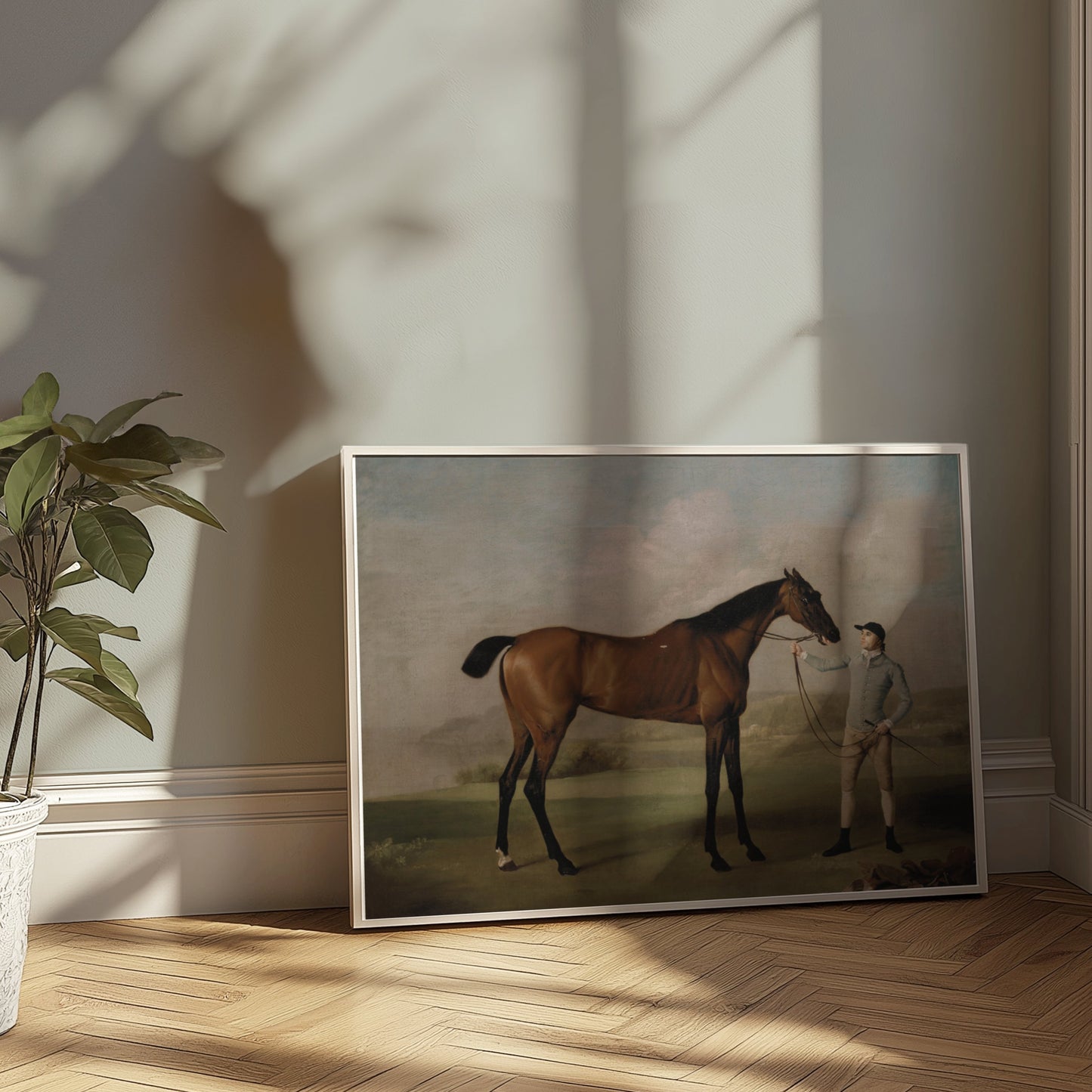 Premium Poster of Vintage Equestrian Scene with Horse and Rider Posters