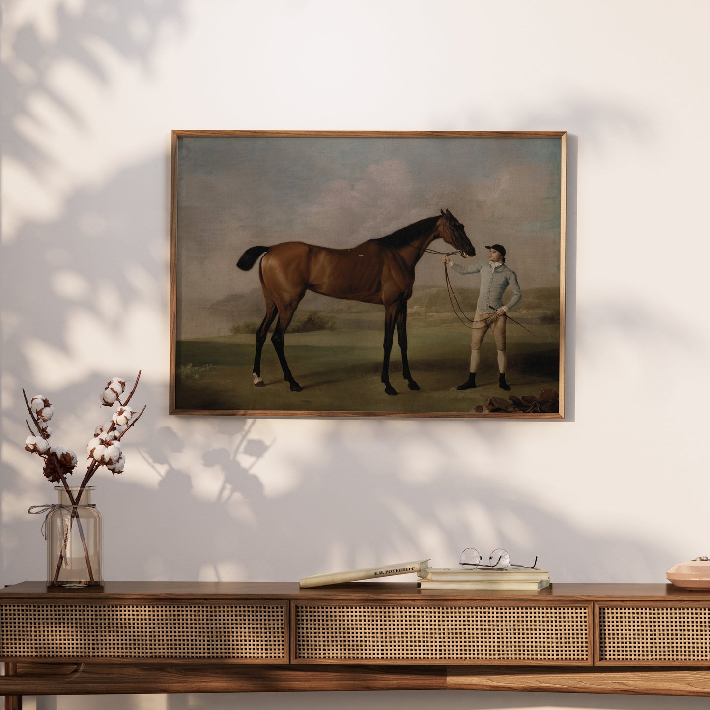 Premium Poster of Vintage Equestrian Scene with Horse and Rider Posters
