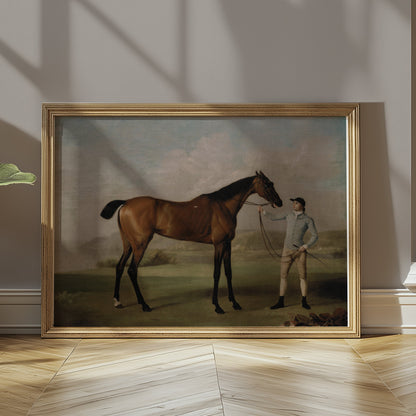 Premium Poster of Vintage Equestrian Scene with Horse and Rider Posters