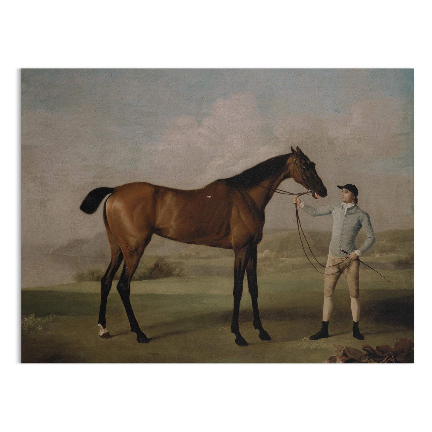 Premium Poster of Vintage Equestrian Scene with Horse and Rider Posters