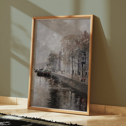 Premium Poster of Vintage European Dock Scene Wall Art Posters
