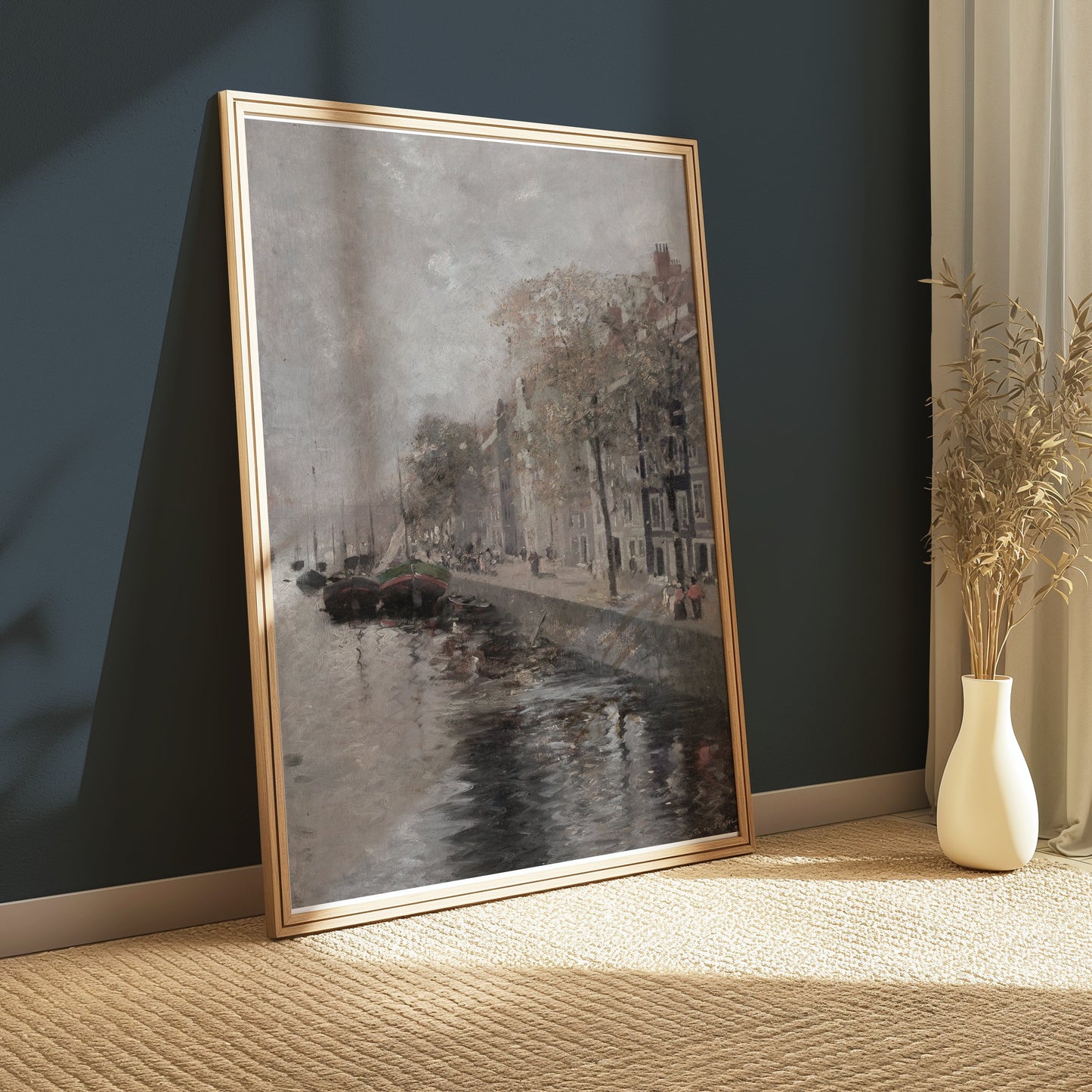 Premium Poster of Vintage European Dock Scene Wall Art Posters