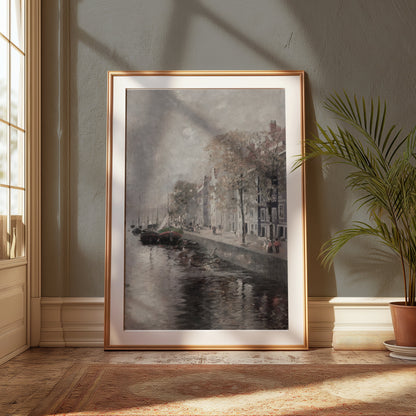 Premium Poster of Vintage European Dock Scene Wall Art Posters