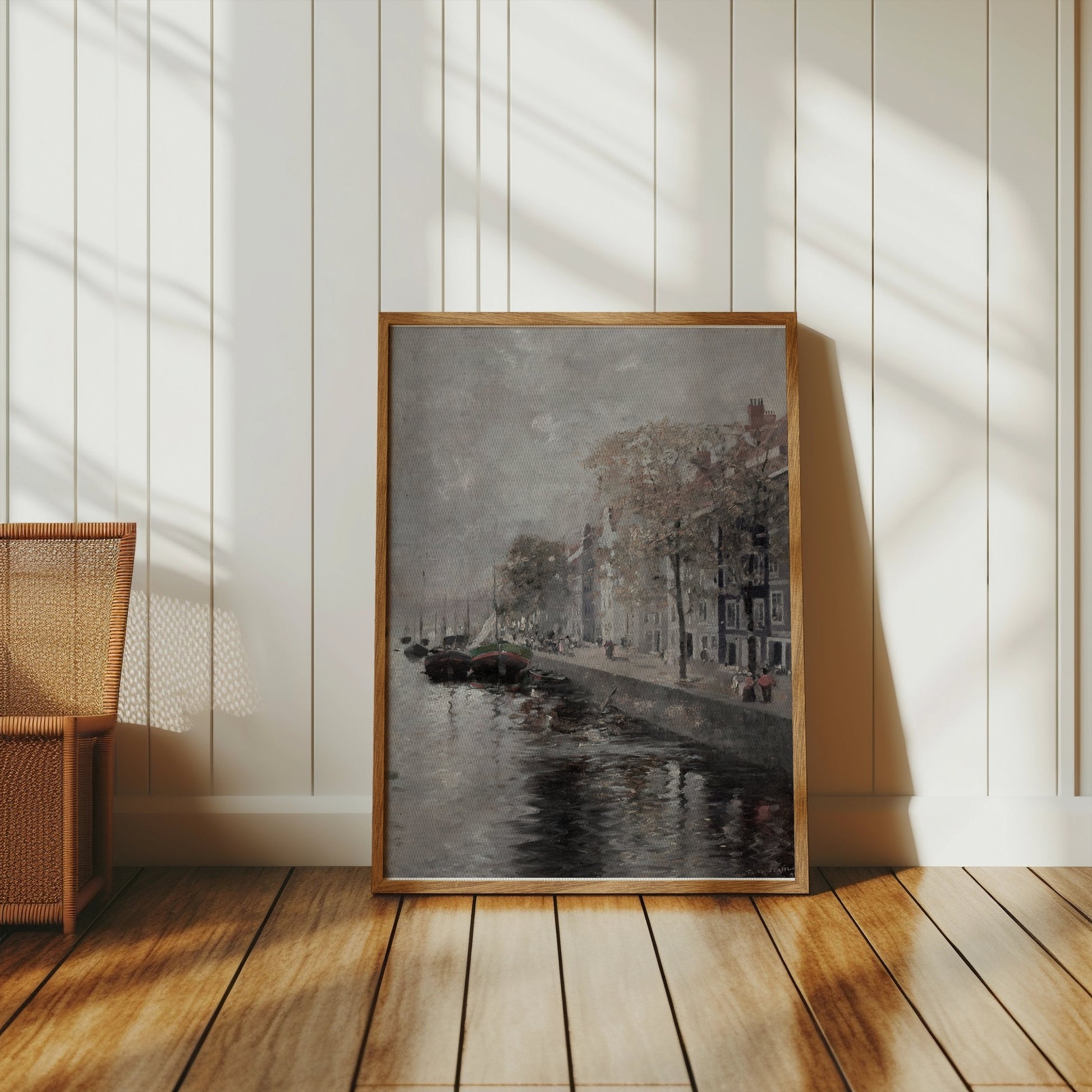 Premium Poster of Vintage European Dock Scene Wall Art Posters