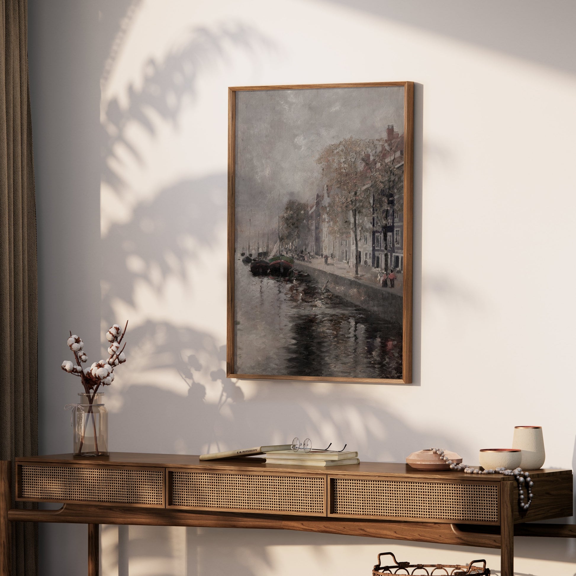 Premium Poster of Vintage European Dock Scene Wall Art Posters