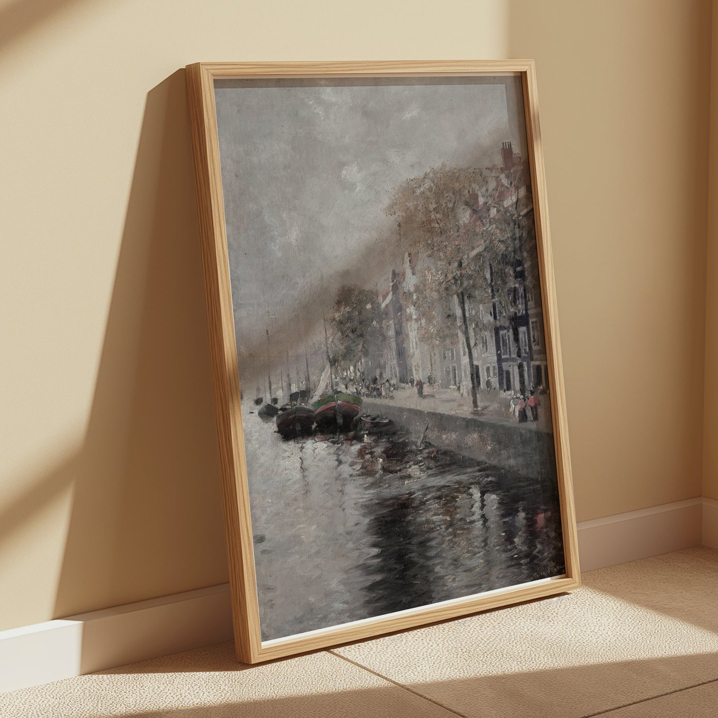Premium Poster of Vintage European Dock Scene Wall Art Posters