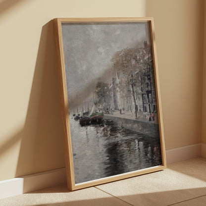 Premium Poster of Vintage European Dock Scene Wall Art Posters
