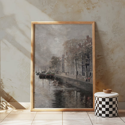 Premium Poster of Vintage European Dock Scene Wall Art Posters