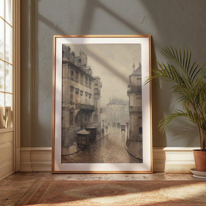 Premium Poster of Vintage European Street Scene Art Posters