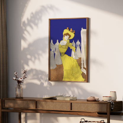Premium Poster of Vintage Fashion Illustration Elegant Woman Posters