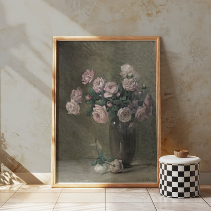 Premium Poster of Vintage Floral Arrangement in Vase Art Posters
