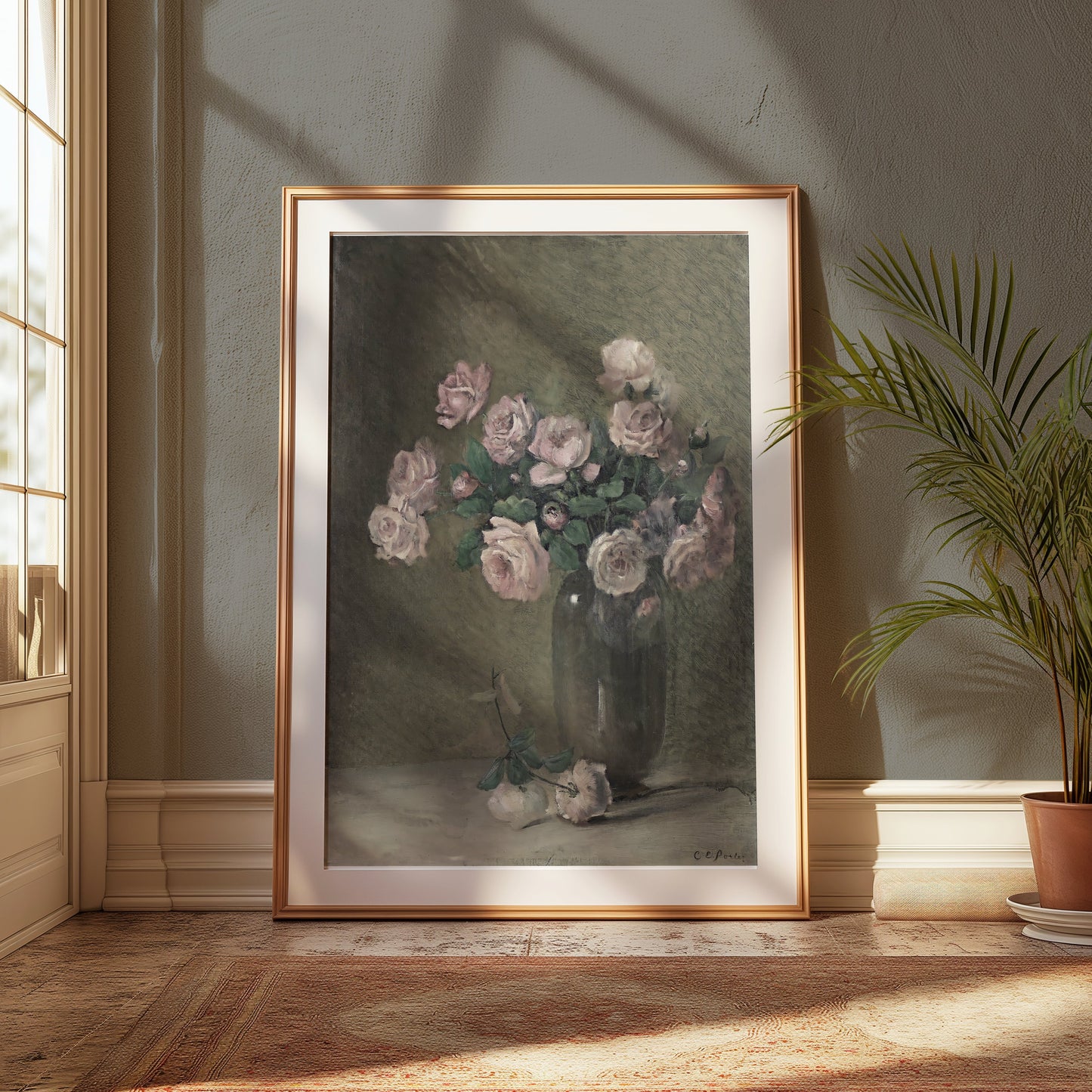 Premium Poster of Vintage Floral Arrangement in Vase Art Posters