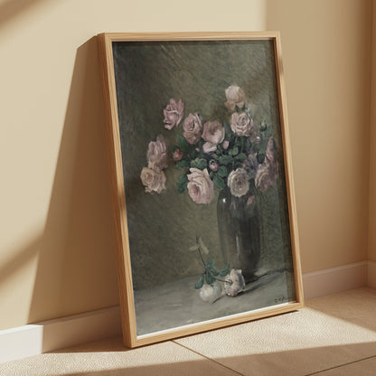 Premium Poster of Vintage Floral Arrangement in Vase Art Posters