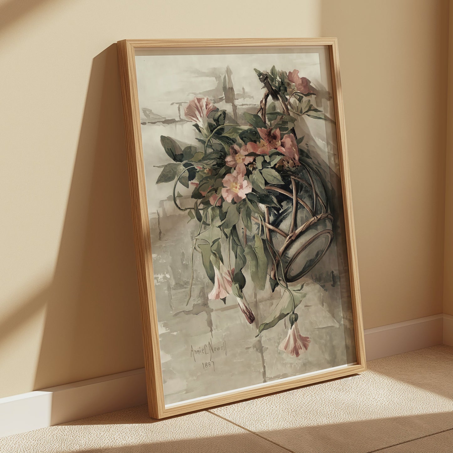 Premium Poster of Vintage Floral Basket Art Print 1889 Illustration Posters