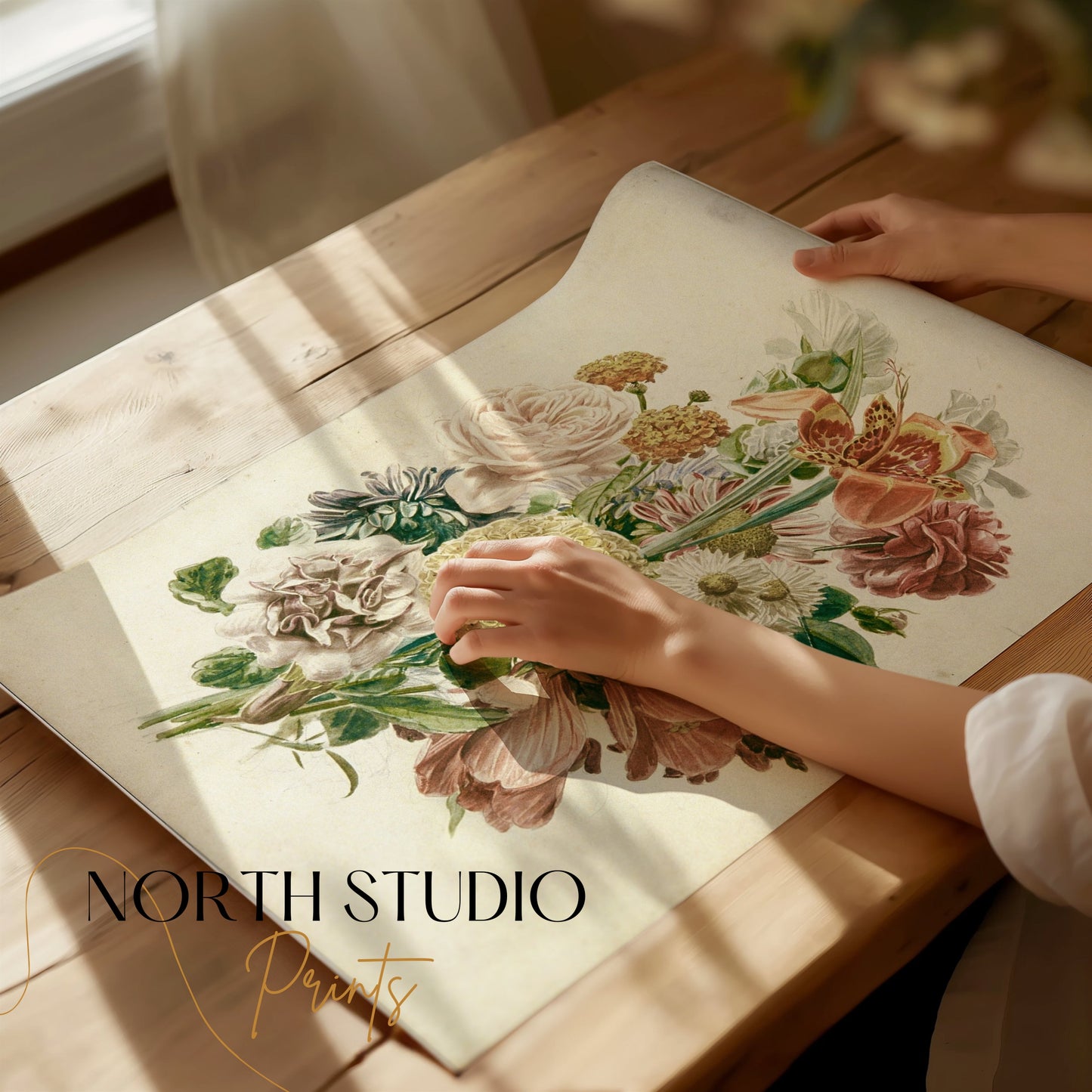 Premium Poster of Vintage Floral Bouquet Illustration Posters