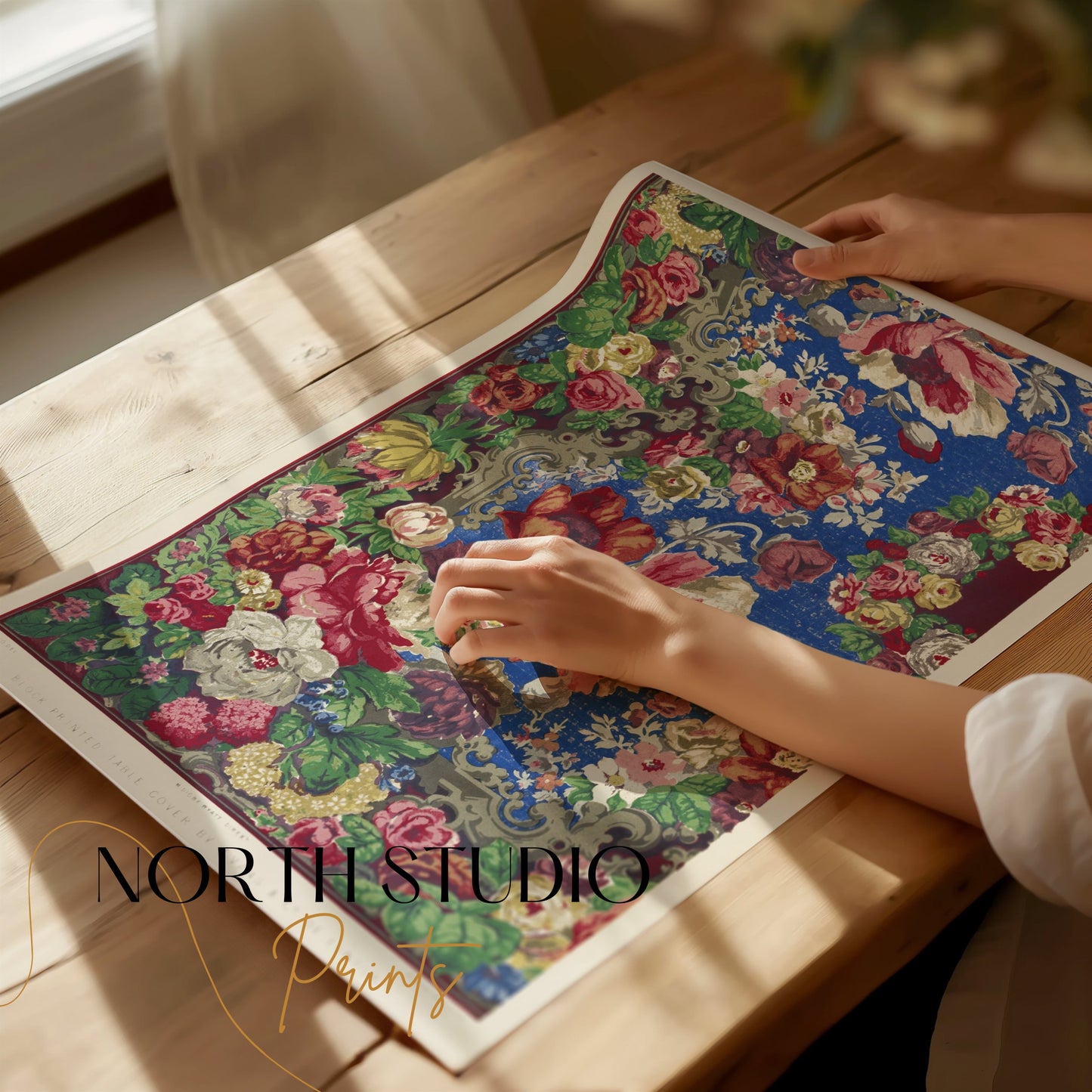 Premium Poster of Vintage Floral Design with Roses Art Print Posters
