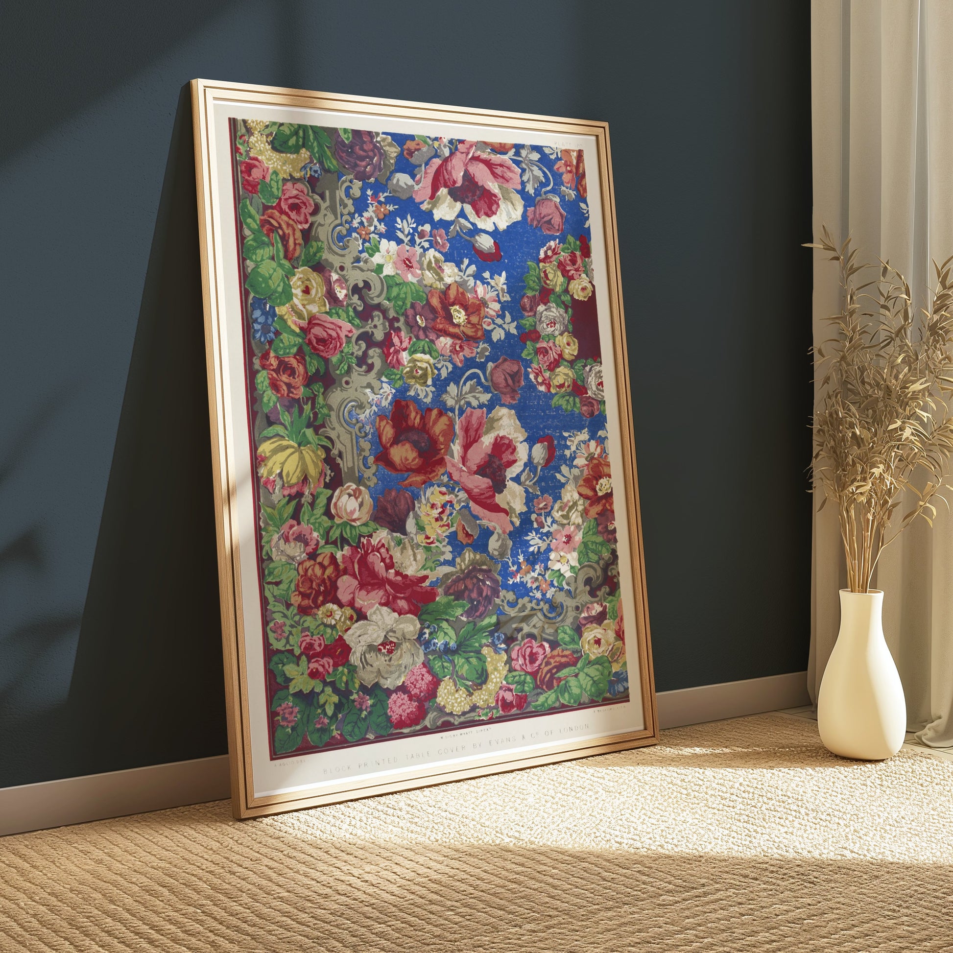 Premium Poster of Vintage Floral Design with Roses Art Print Posters