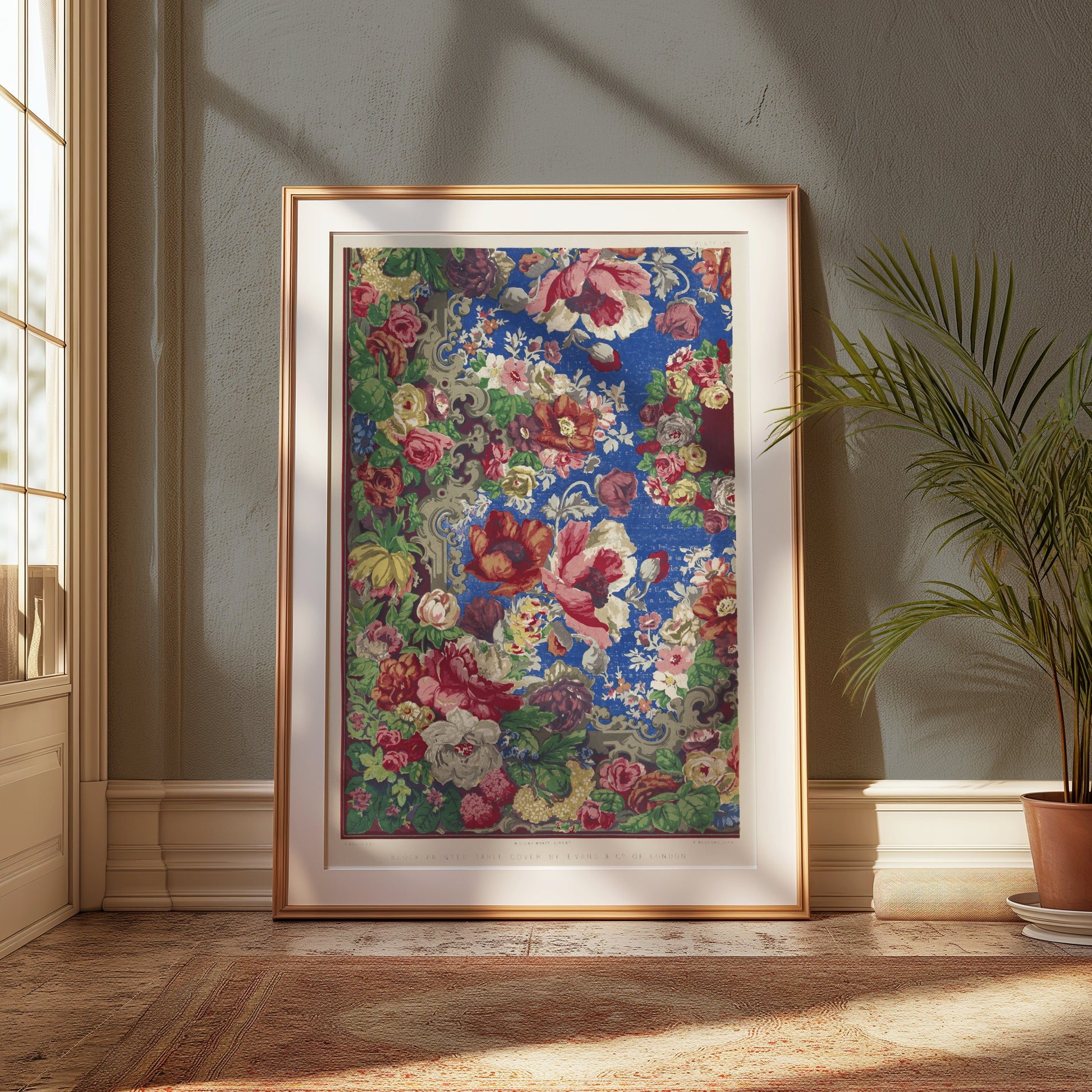 Premium Poster of Vintage Floral Design with Roses Art Print Posters