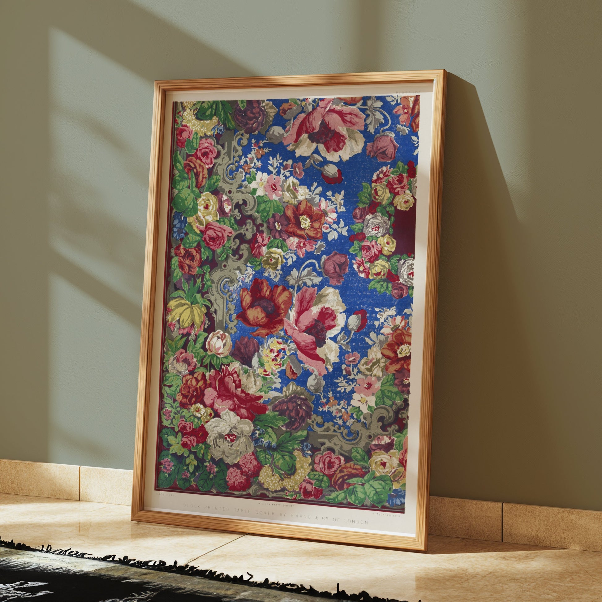 Premium Poster of Vintage Floral Design with Roses Art Print Posters