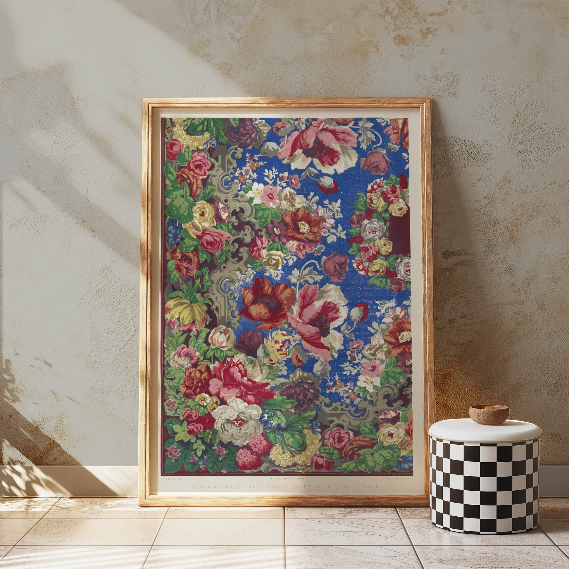 Premium Poster of Vintage Floral Design with Roses Art Print Posters