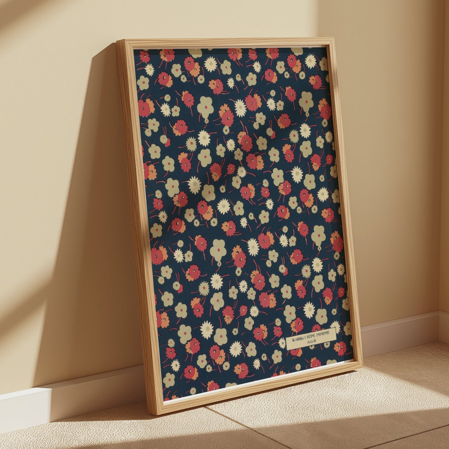 Premium Poster of Vintage Floral Pattern with Dark Background Posters